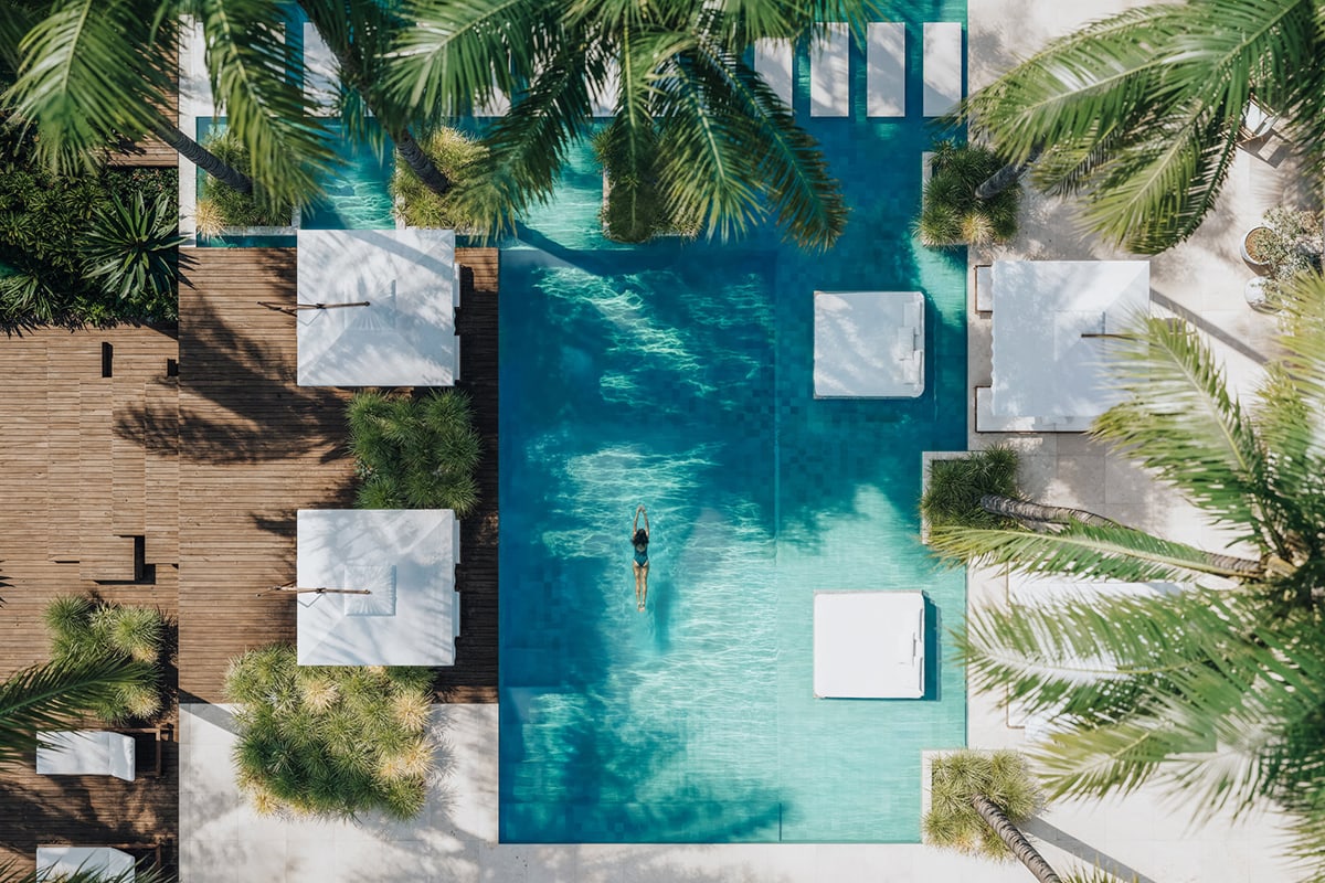 Pool Aerial at Nikki Beach Antigua Residences