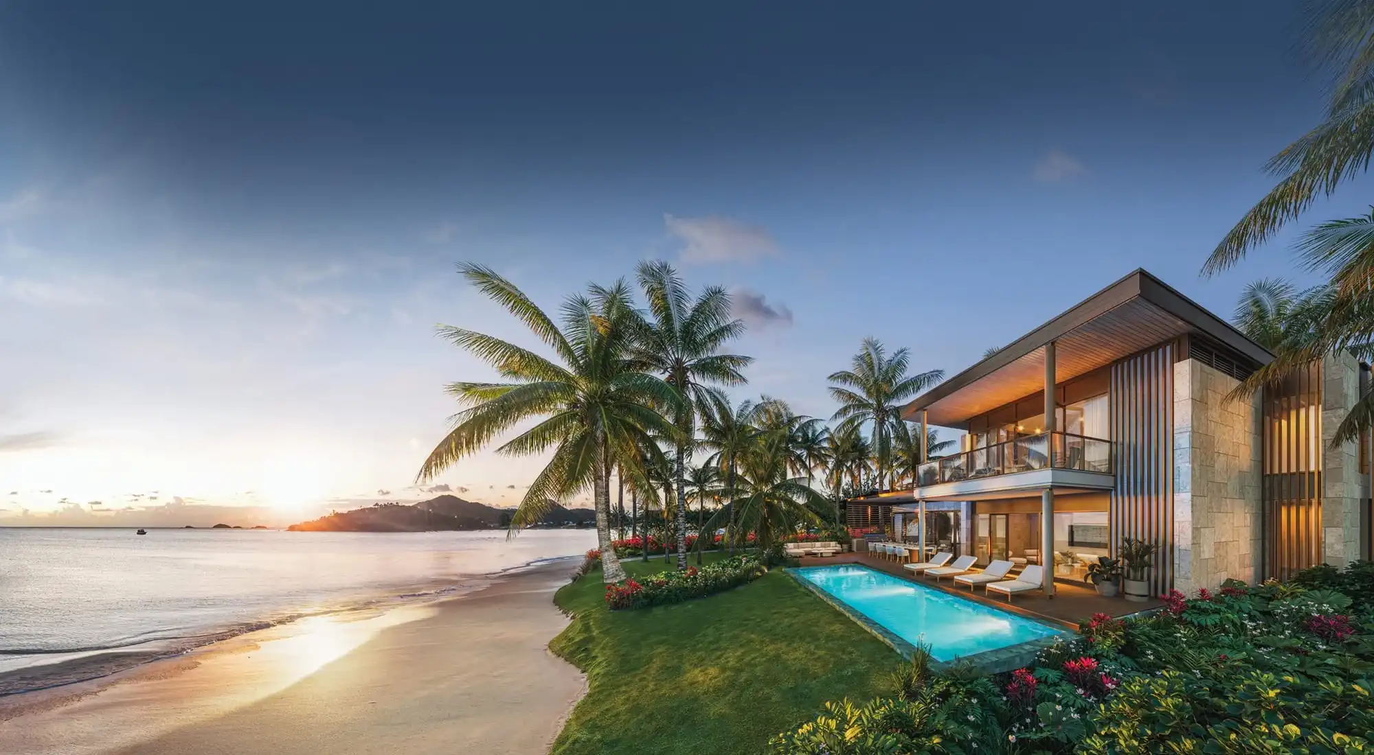 Private beachfront luxury villas antigua